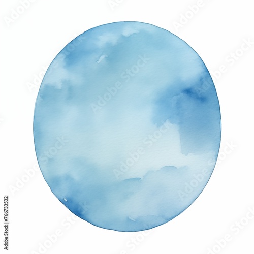 Sky Blue oval watercolor paint brush stroke