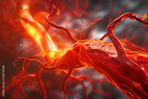 3D illustration of human neurons. Science and medical background.