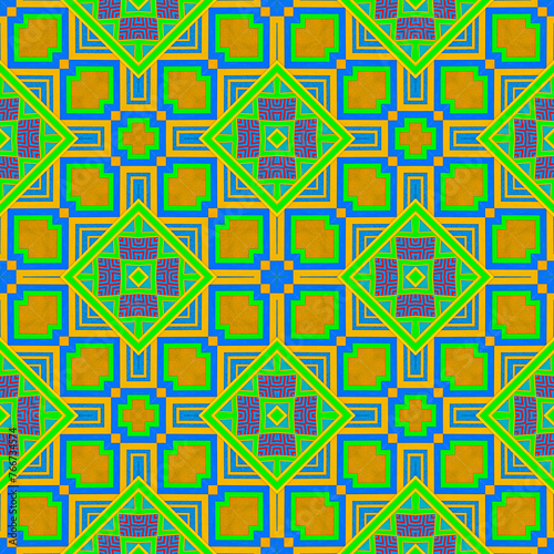 Colorful plasticine geometric pattern background with a kaleidoscope design