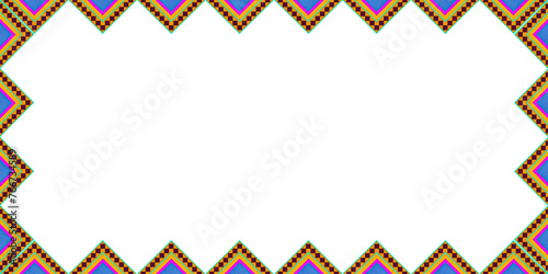 seamless colorful Plasticine border background art shape  triangle zigzag