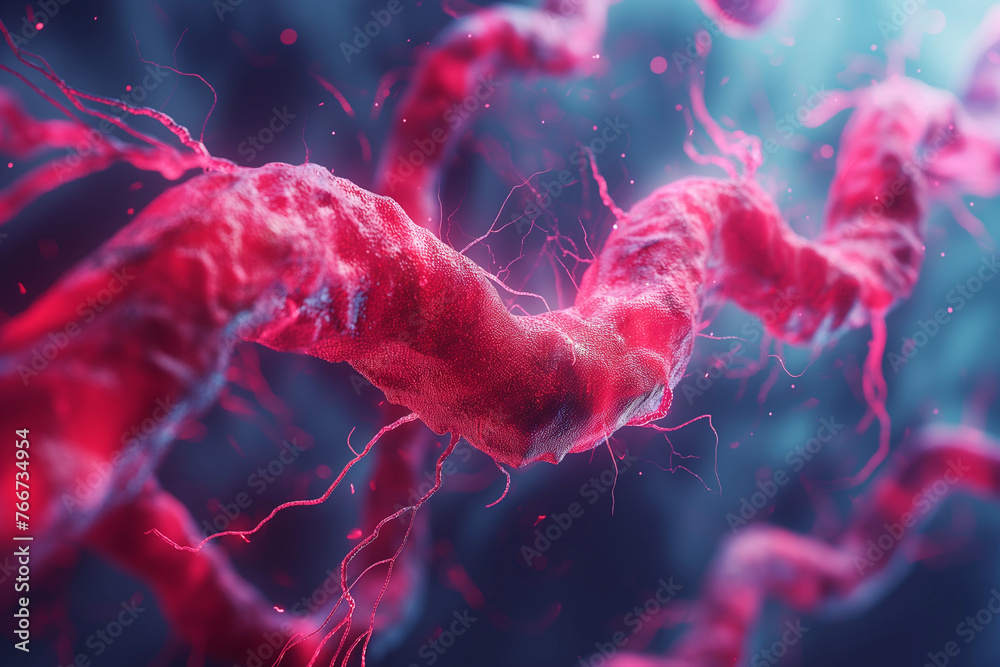 Naklejka premium 3D illustration of human Arteries. Science and medical background.