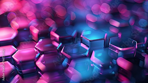 3d abstract background and colored hexagons. Scientific concept. The digital concept.