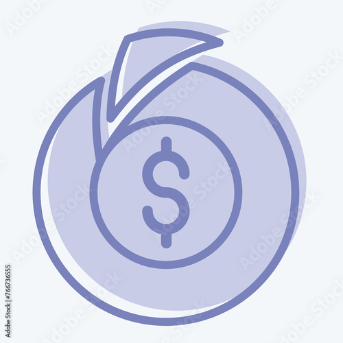 Icon Basic Income. suitable for education symbol. two tone style. simple design editable. design template vector. simple illustration