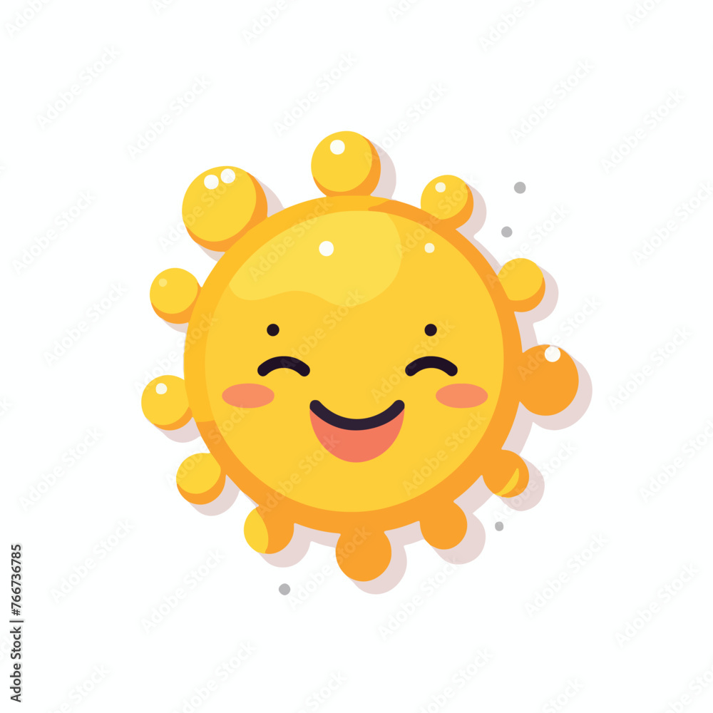 Flat vector illustration of cute smiling happy sun