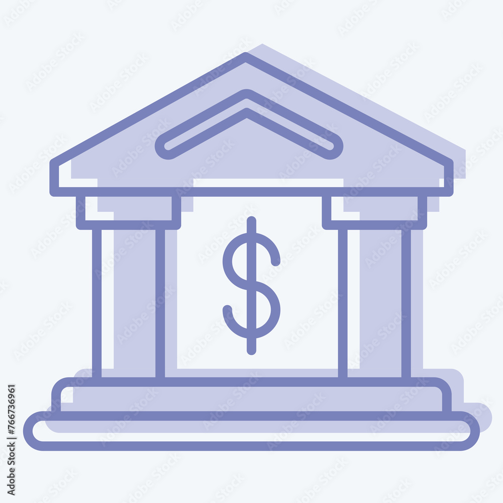 Icon Bank. suitable for education symbol. two tone style. simple design editable. design template vector. simple illustration Icon Bank. suitable for education symbol. two tone style. simple design editable. design template vector. simple illustration
