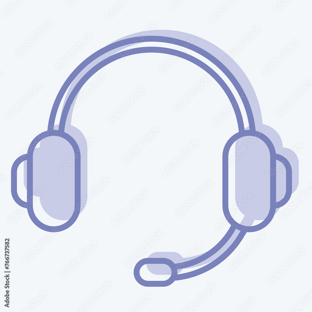 Icon Headphone. suitable for Computer Components symbol. two tone style. simple design editable. design template vector. simple illustration Icon Headphone. suitable for Computer Components symbol. two tone style. simple design editable. design template vector. simple illustration
