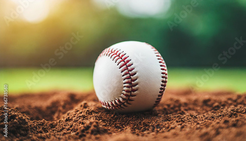 baseball on matchfield dirt, evoking the spirit of competition and passion in baseball photo