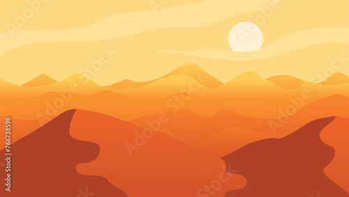 vector desert with flat illustration style