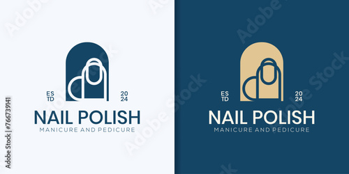 collection of vector logo Designs for manicure, nail salon and nail love