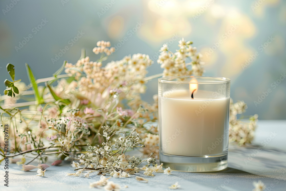 Isolated burning scented candle Isolated burning scented candle