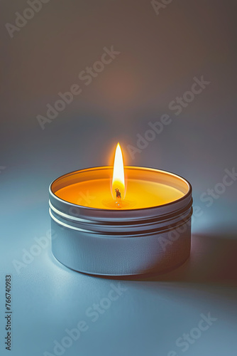Isolated burning scented candle