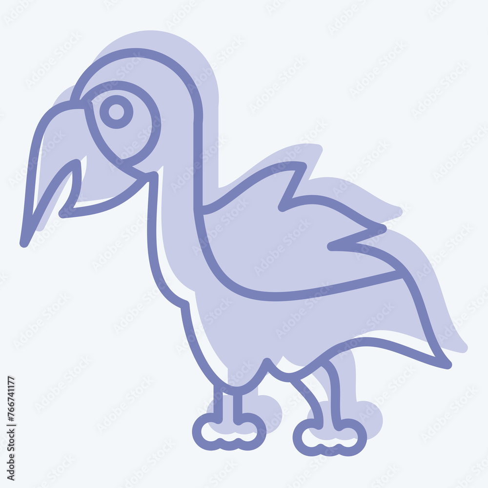 Icon Animal. related to Prehistoric symbol. two tone style. simple design editable. simple illustration Icon Animal. related to Prehistoric symbol. two tone style. simple design editable. simple illustration