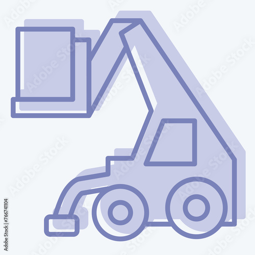 Icon Telehandler. related to Construction Vehicles symbol. two tone style. simple design editable. simple illustration