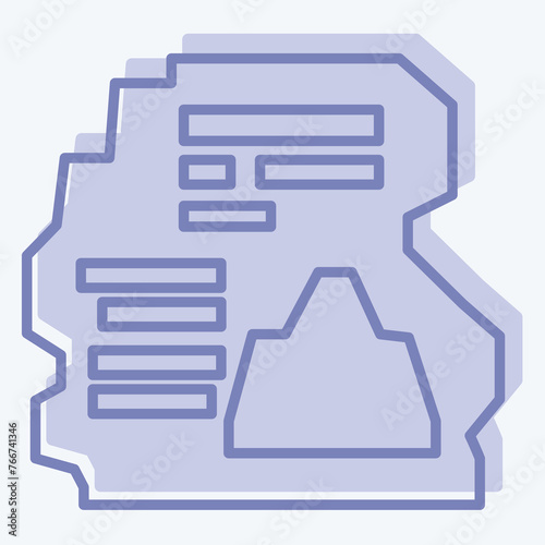 Icon Inscription. related to Prehistoric symbol. two tone style. simple design editable. simple illustration