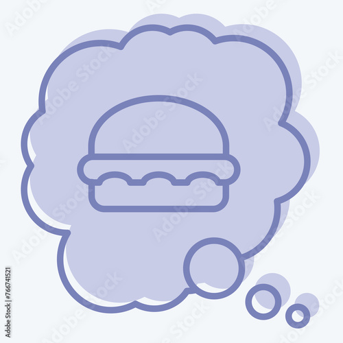 Icon Eating Disorder. related to Addiction Dictionary symbol. two tone style. simple design editable. simple illustration