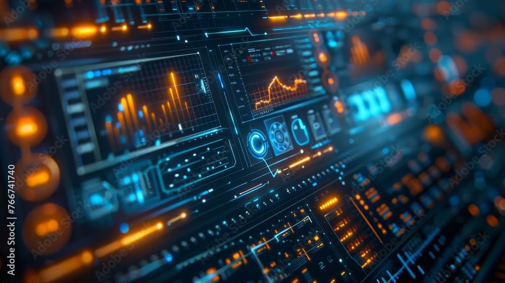 A close - up of a minimalist digital information screen displaying futuristic data and analytics A close - up of a minimalist digital information screen displaying futuristic data and analytics