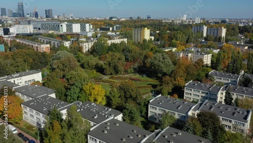 Beautiful Park Ochota Warsaw Aerial View Poland photo
