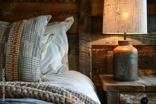 Cozy Bedroom Corner with Lamp