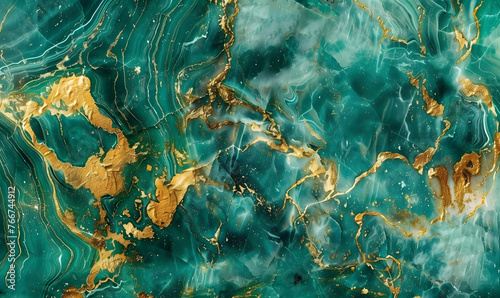 natural emerald green,gold marble texture pattern, Generative AI © simba kim