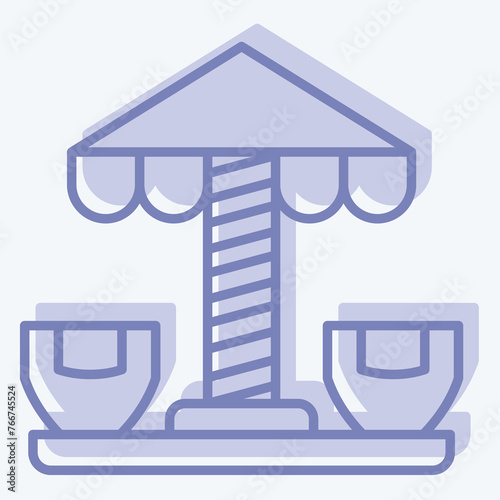 Icon Spinning Teacup. related to Amusement Park symbol. two tone style. simple design editable. simple illustration