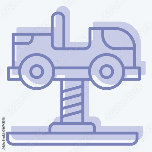 Icon Spring Swing Rider. related to Amusement Park symbol. two tone style. simple design editable. simple illustration