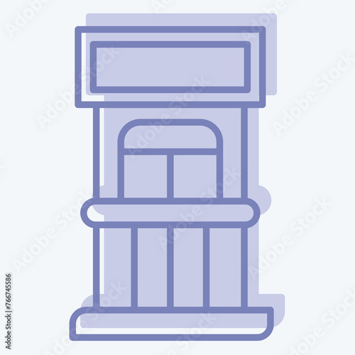 Icon Ticket Office. related to Amusement Park symbol. two tone style. simple design editable. simple illustration