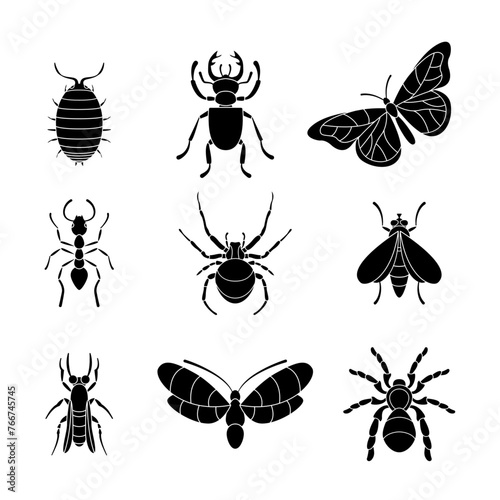 insect silhouette collection