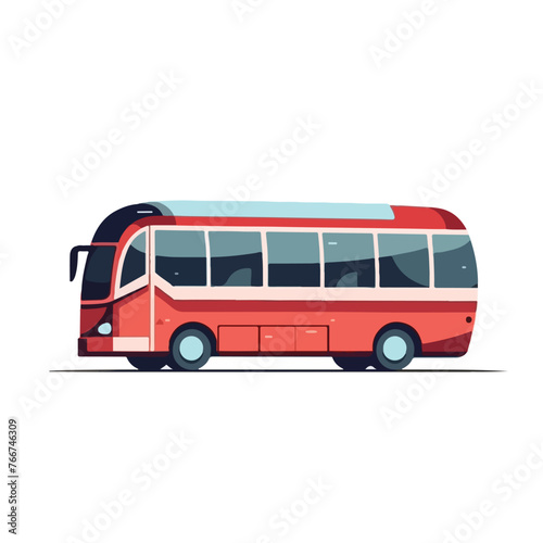 Travel bus flat design. Public transport vehicle in