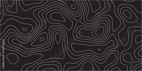 Black and white abstract background Abstracts Topographic map and white lines, contour background, Vector contour topographic map background. Topography Animation Motion. Slowly moving colorful lines.