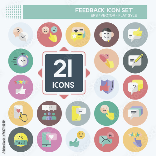Feedback Icon Set. suitable for Web Interface symbol. Flat Style. simple design editable. design template vector. simple symbol illustration