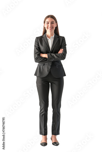 Professional Businesswoman Posing with Confidence on a Transparent Background