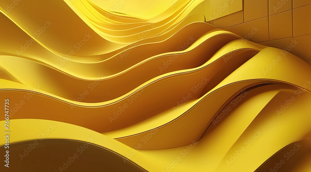 Abstract wall wave architecture abstract 3d background 
