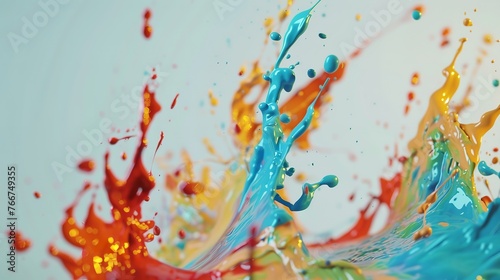 A Vibrant and Dynamic Paint Splash Exploding