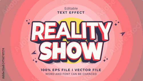 editable reality show text effect.typhography logo