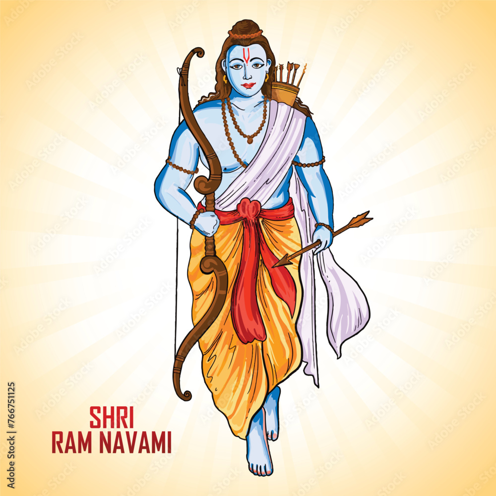 Shri ram navami festival celebration card background