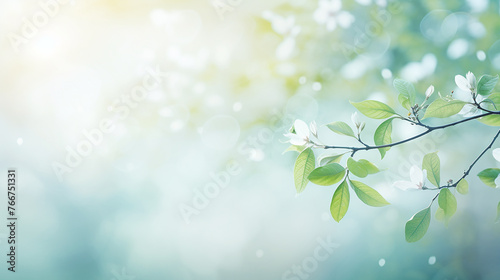 art abstract blurred beautiful spring background with blurred sunlight at the background