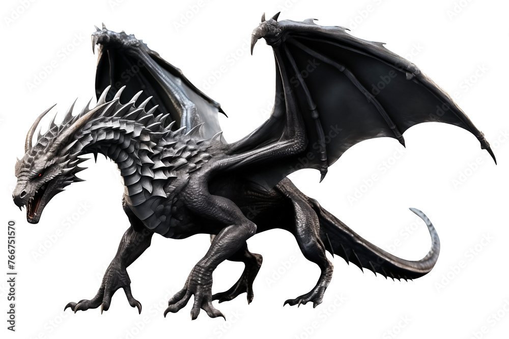 Phantasy full body black dragon PNG giant mystical reptile cut out isolated on a white and transparent background - Legendary Mythical creature rpg magic game advertising concept Phantasy full body black dragon PNG giant mystical reptile cut out isolated on a white and transparent background - Legendary Mythical creature rpg magic game advertising concept
