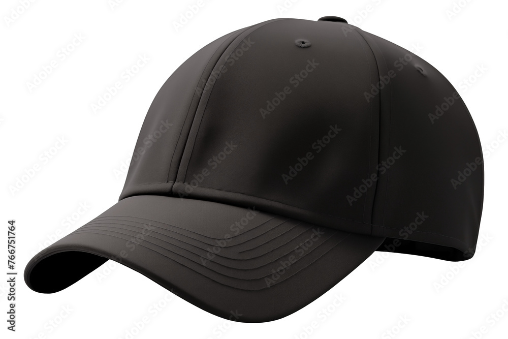 front view of a black baseball cap PNG mockup isolated on a white and transparent background - baseball headwear cut-out front view of a black baseball cap PNG mockup isolated on a white and transparent background - baseball headwear cut-out