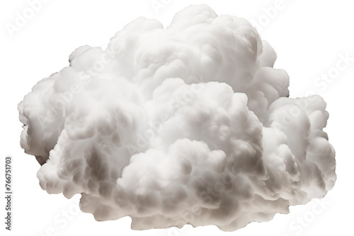 fluffy flying white cloud PNG isolated on a white and transparent background - dramatic floating grey cloud condensation stratosphere fog atmosphere weather concept