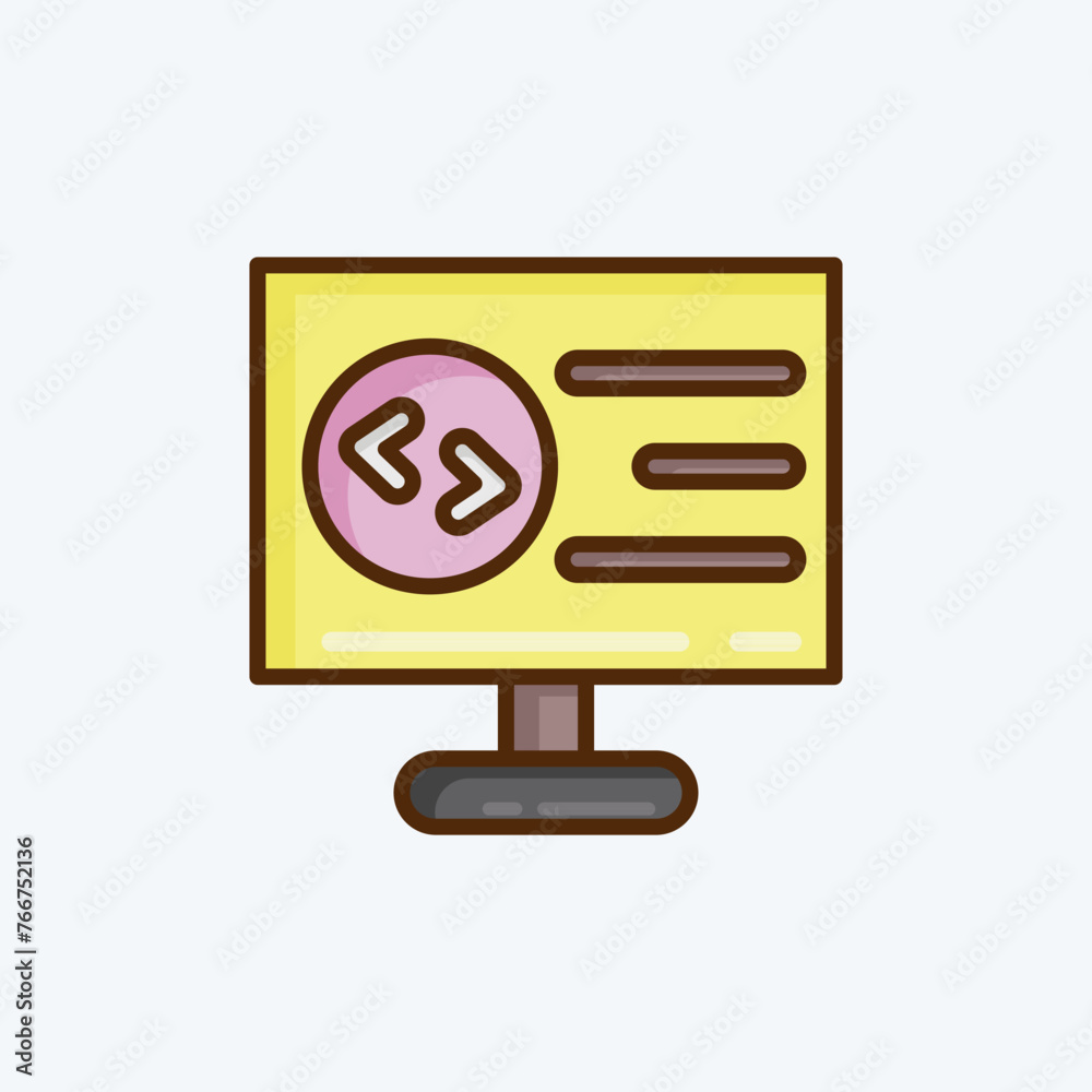 Icon Computer Programming. suitable for education symbol. flat style. simple design editable. design template vector. simple illustration Icon Computer Programming. suitable for education symbol. flat style. simple design editable. design template vector. simple illustration