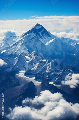 Aerial View of the Himalayas with Mount Everest