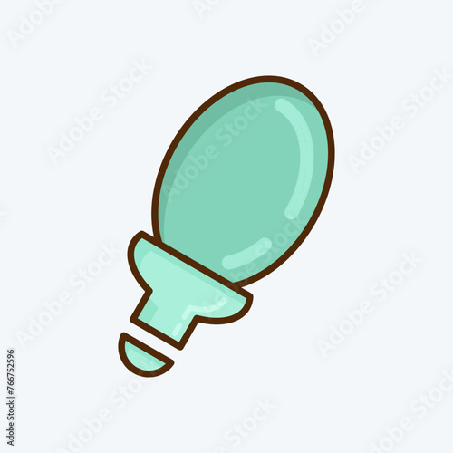Icon Spiral Bulb. suitable for House symbol. flat style. simple design editable. design template vector. simple illustration