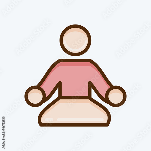 Icon Meditation. suitable for Healthy symbol. flat style. simple design editable. design template vector. simple illustration