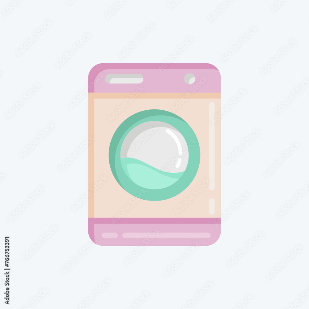 Icon Washer. suitable for Kids symbol. flat style. simple design editable. design template vector. simple illustration Icon Washer. suitable for Kids symbol. flat style. simple design editable. design template vector. simple illustration