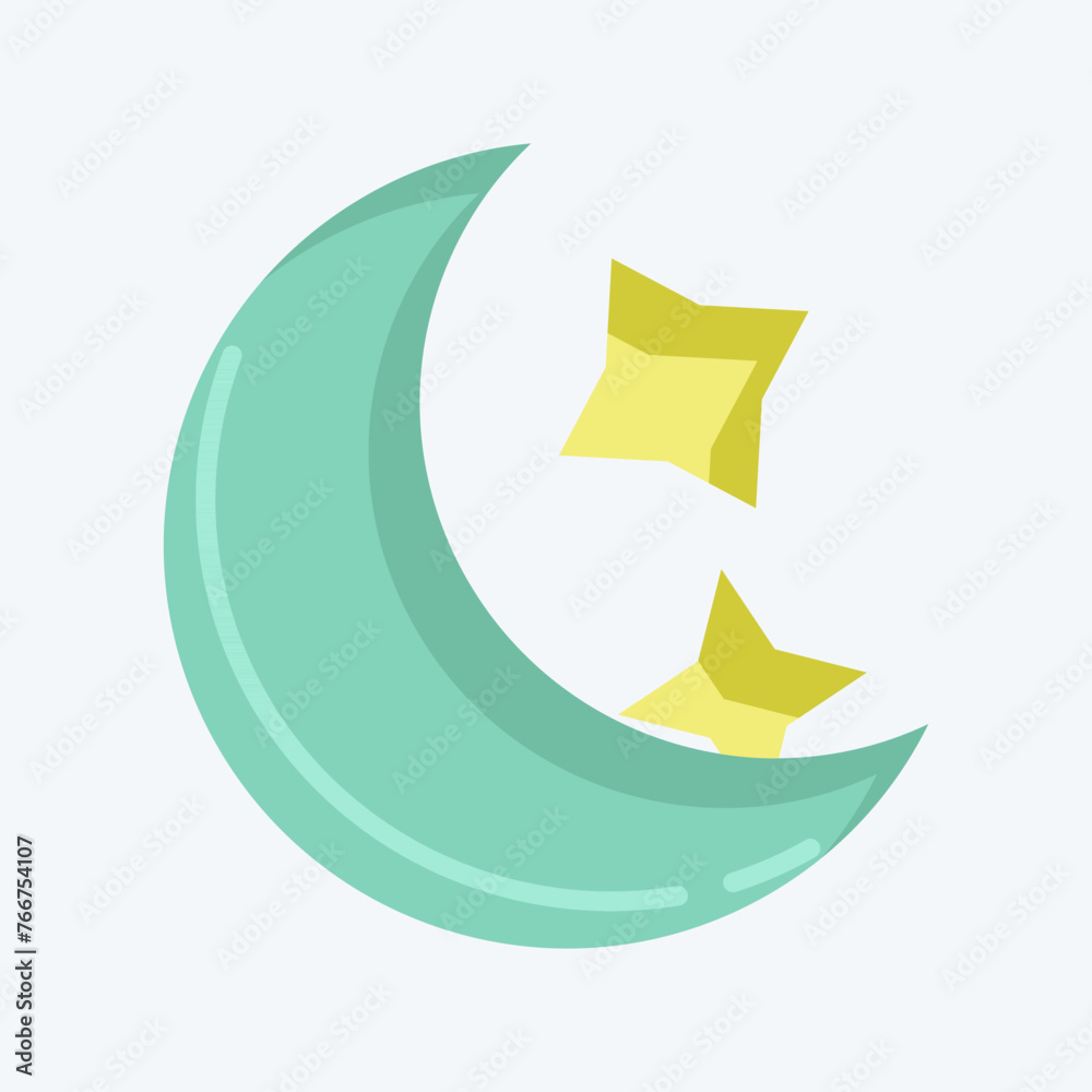 Icon Night. suitable for Halloween symbol. flat style. simple design editable. design template vector. simple illustration