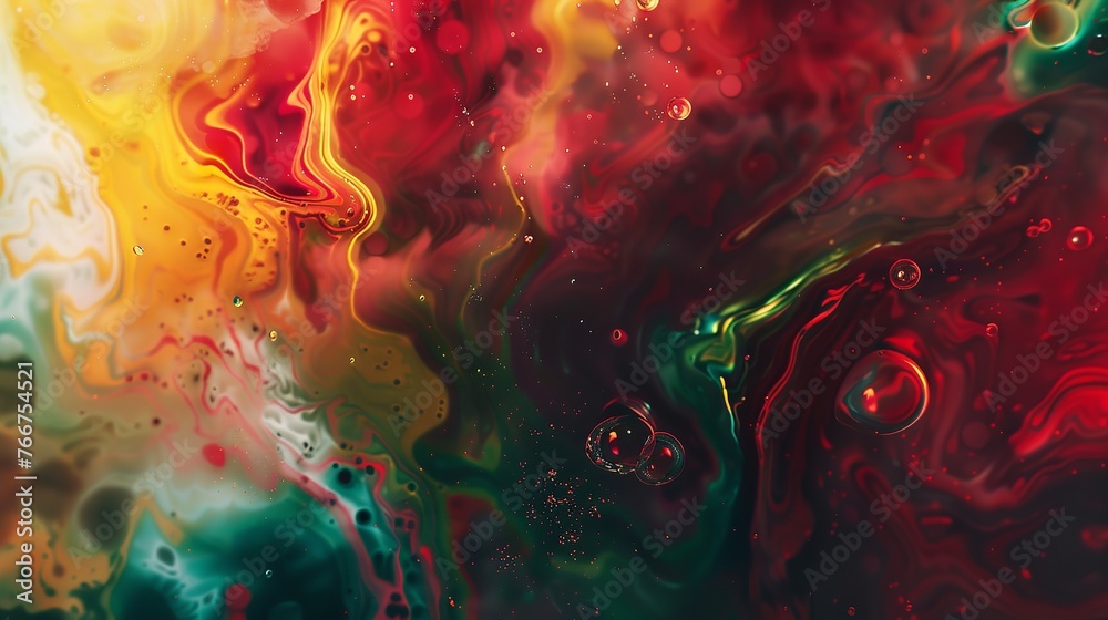 Beautiful Abstraction of Liquid Paints in Slow