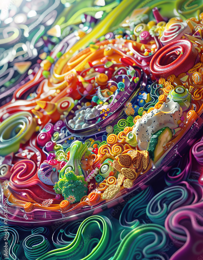 Colorful Swirling Abstract Art in 3D Colorful Swirling Abstract Art in 3D