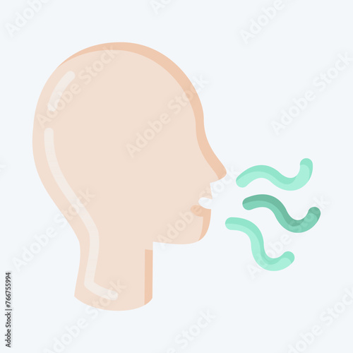 Icon Loss Of Smell. suitable for flu symbol. flat style. simple design editable. design template vector. simple illustration