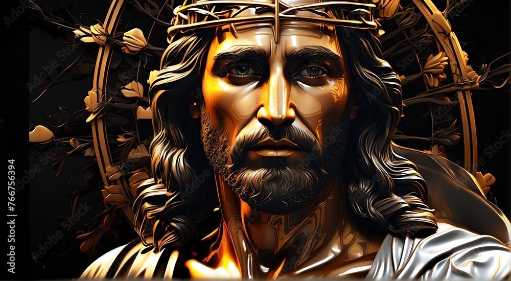 jesus christ has risen holy week poster concept holiday celebration banner template from Generative AI - obrazy, fototapety, plakaty 