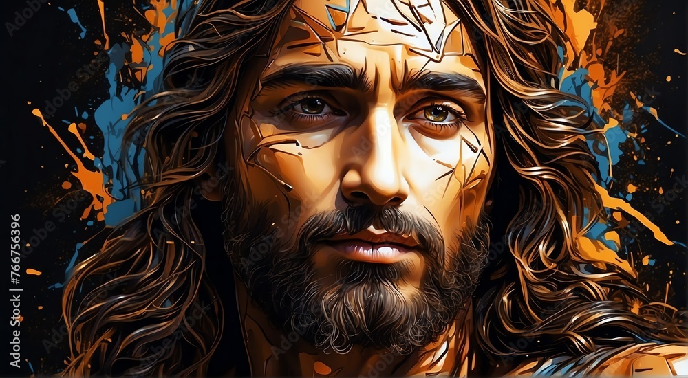 jesus christ has risen holy week poster concept holiday celebration banner template from Generative AI